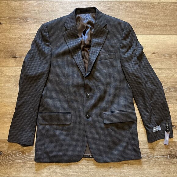Michael Kors Men's Classic Fit Stretch Sport Coat Blazer, Brown Check , 38R - Picture 1 of 8